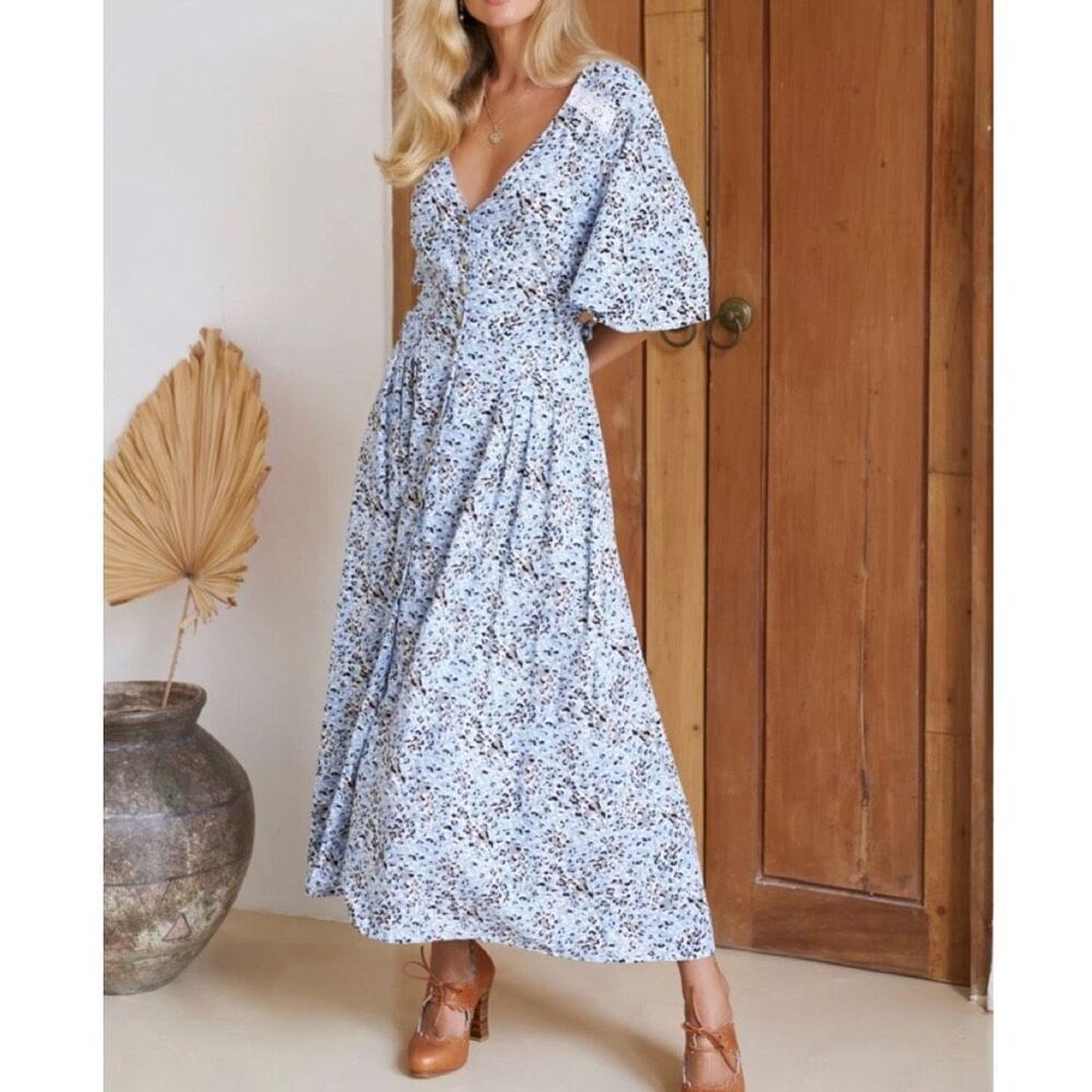 Bali ELF Lola Midi Dress Button Down Dress Handmade